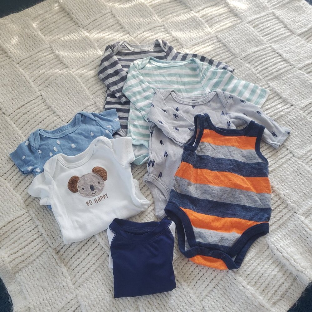 Long sleeve, short sleeve onesies, athletic shirt
